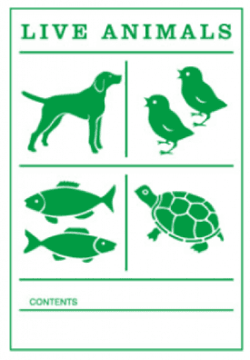 Etiqueta · Animales vivos