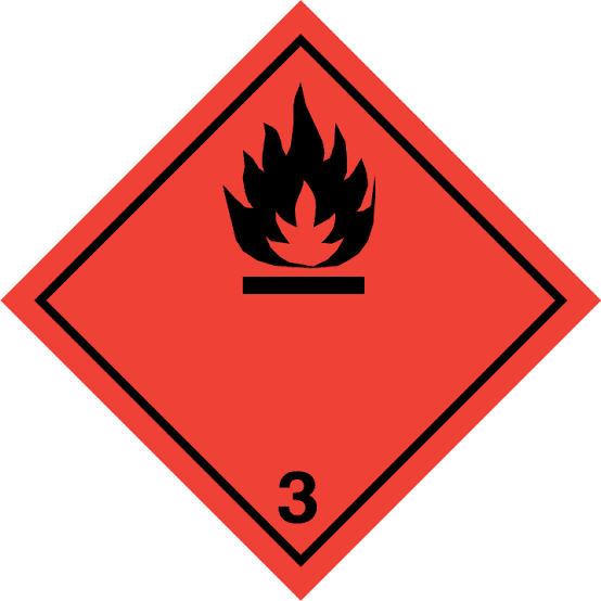 Etiqueta de riesgo clase 3 — líquidos inflamables