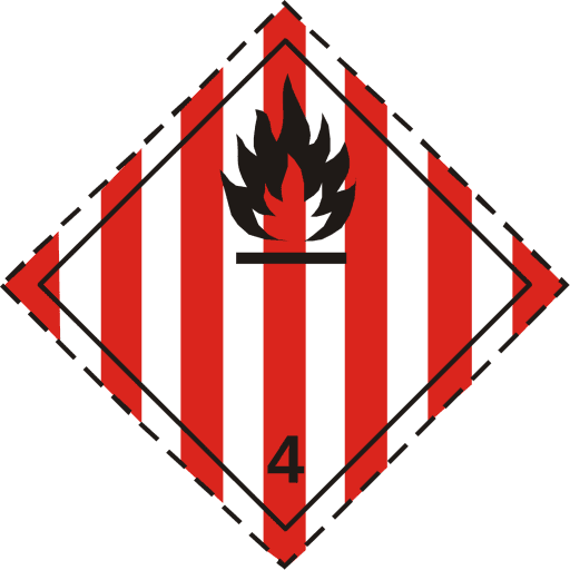Etiqueta clase 4 · Sólidos inflamables