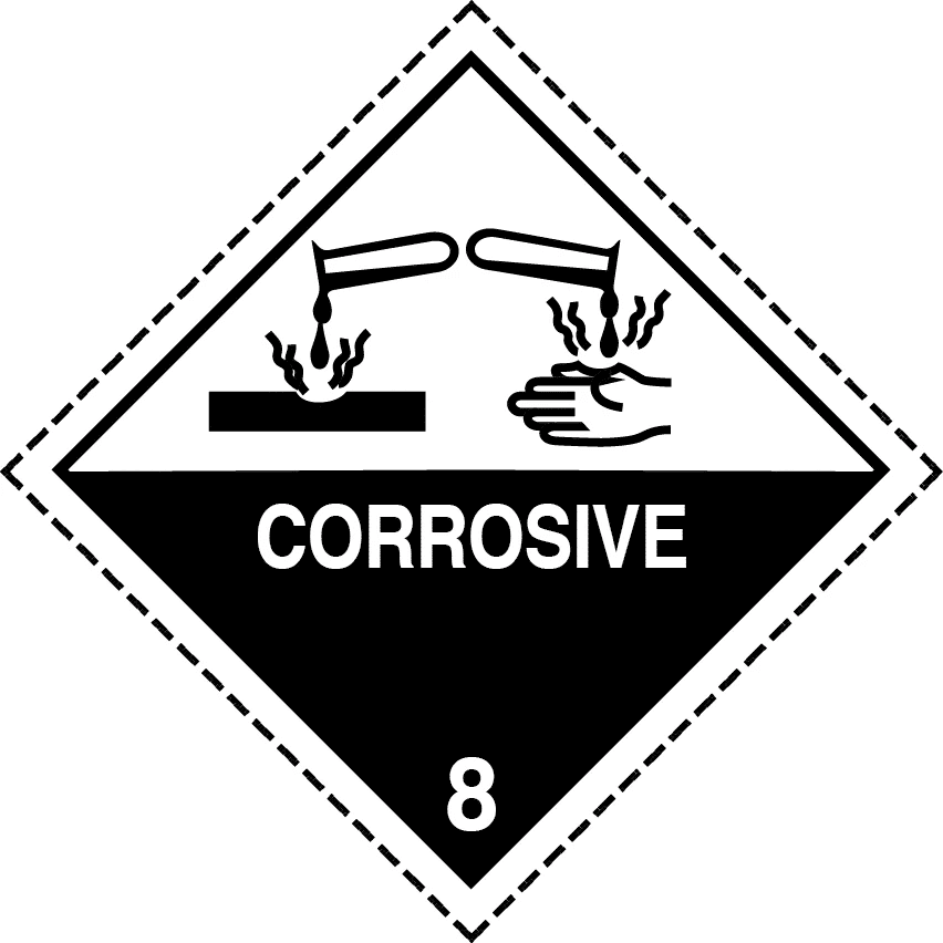 Etiqueta clase 8 · Corrosivos